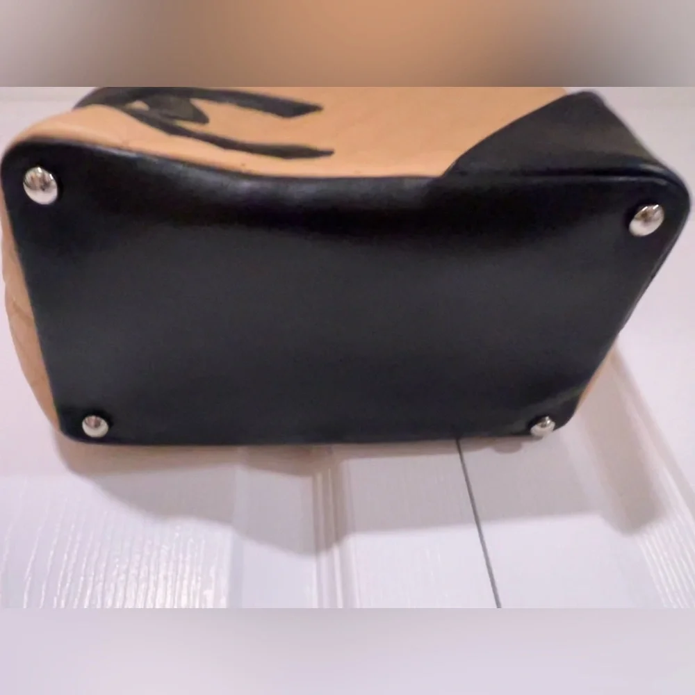 Chanel Cambon Ligne Medium Tote Bag in Beige and Black Quilted Leather